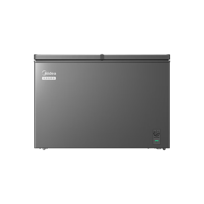 美的(Midea)商用家用冰柜 双温双箱囤鲜 大容量 蝶形门卧式冰箱 云砂灰 MR-271VM高清大图