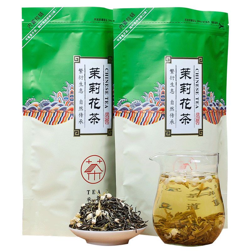 福岗 茶叶茉莉花茶茉莉毛尖浓香花茶横县茉莉花茉莉袋装250g