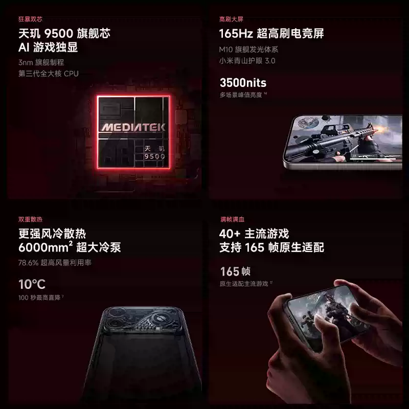 [全新]小米REDMI K90 Max 16+256GB 天际蓝 天玑9500性能芯 高清影像 165Hz电竞大屏 8550mAh 100W 旗舰手机高清大图