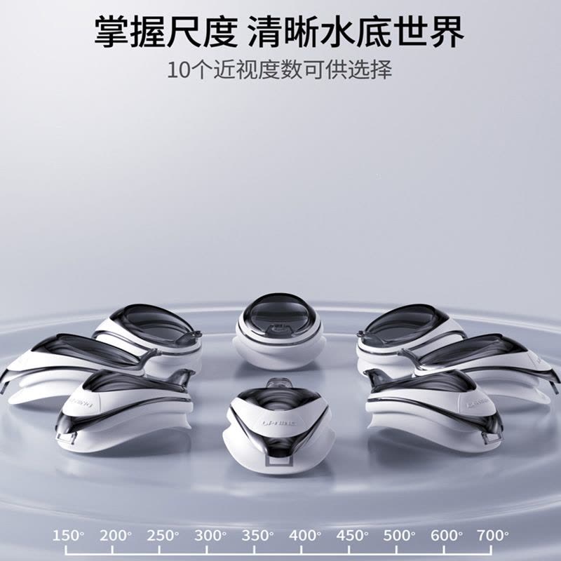 李宁(LI-NING)泳镜女高清近视游泳镜大框女士潜水游泳眼镜装备图片