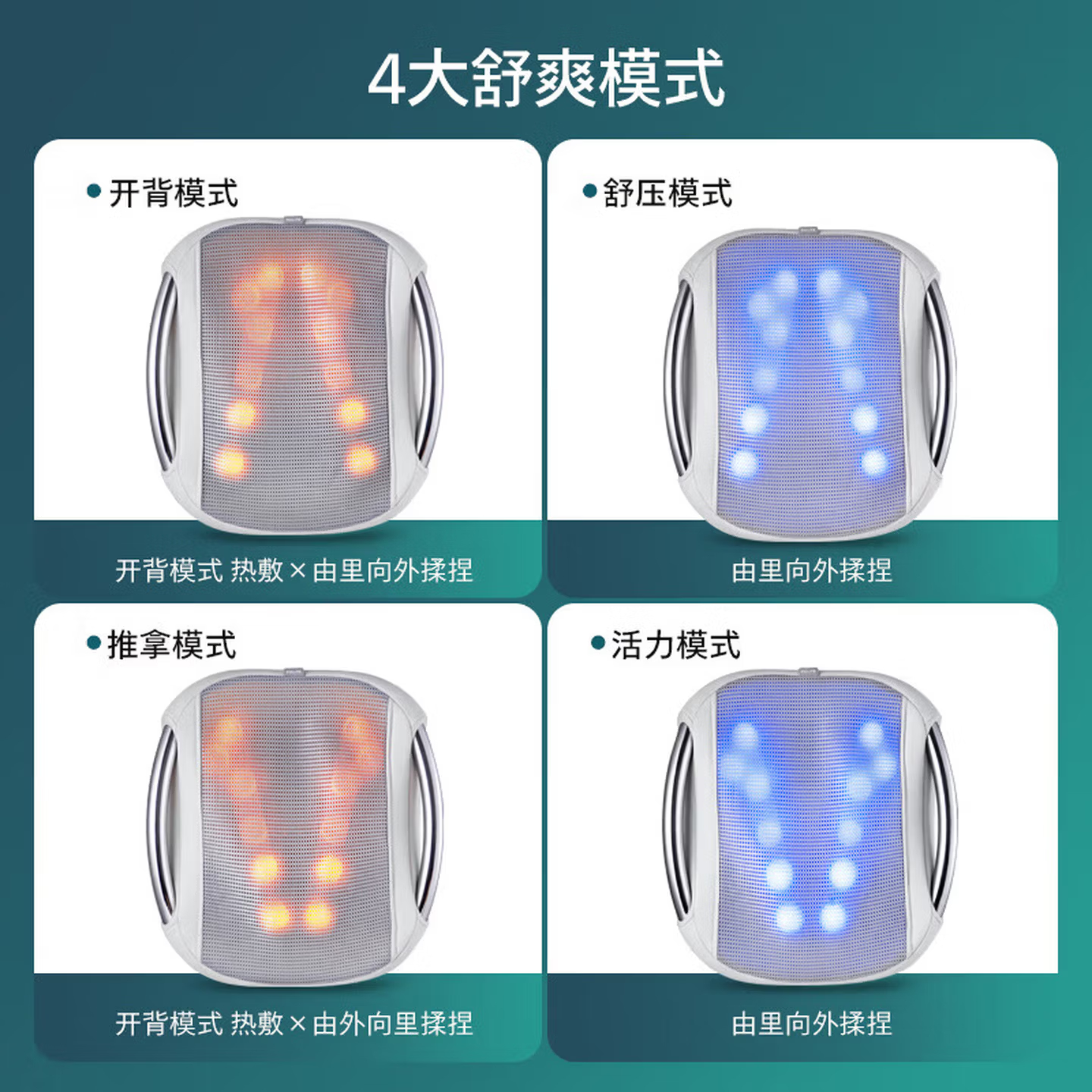飞利浦(PHILIPS)背部腰部颈椎多功能肩颈按摩器家用办公室热敷按摩靠垫电动送父母长辈节日礼物PPM5101B高清大图