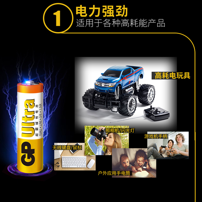超霸GP通用5号8粒五号碱性耐用干电池