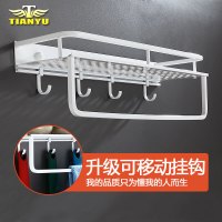免打孔太空铝浴室置物架黑色壁挂卫生间化妆品收纳架厨房味品架波迷娜BOMINA