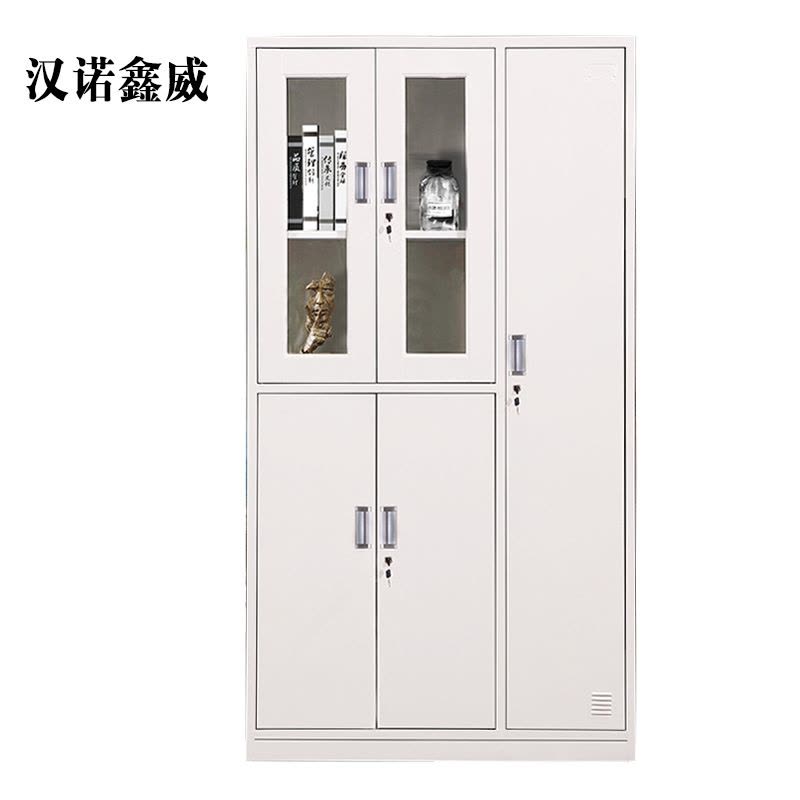 汉诺鑫威钢制五门玻璃更衣柜员工柜铁皮职工储物柜带锁文件柜鞋柜资料柜子图片