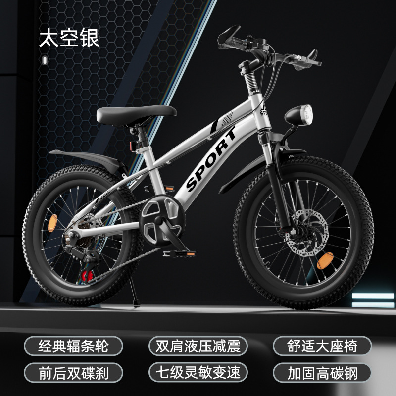 智童飞驰-700儿童自行车18寸20寸22寸24寸脚踏车2 - 9 岁男女学生单车带辅助轮 20寸（适合身高125-145cm） 太空银色
