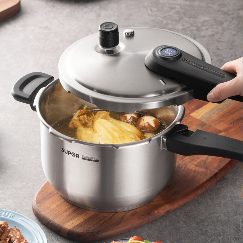 苏泊尔supor304不锈钢蓝眼高压锅yw24s1家用压力锅24cm煲汤饭煲压力煲