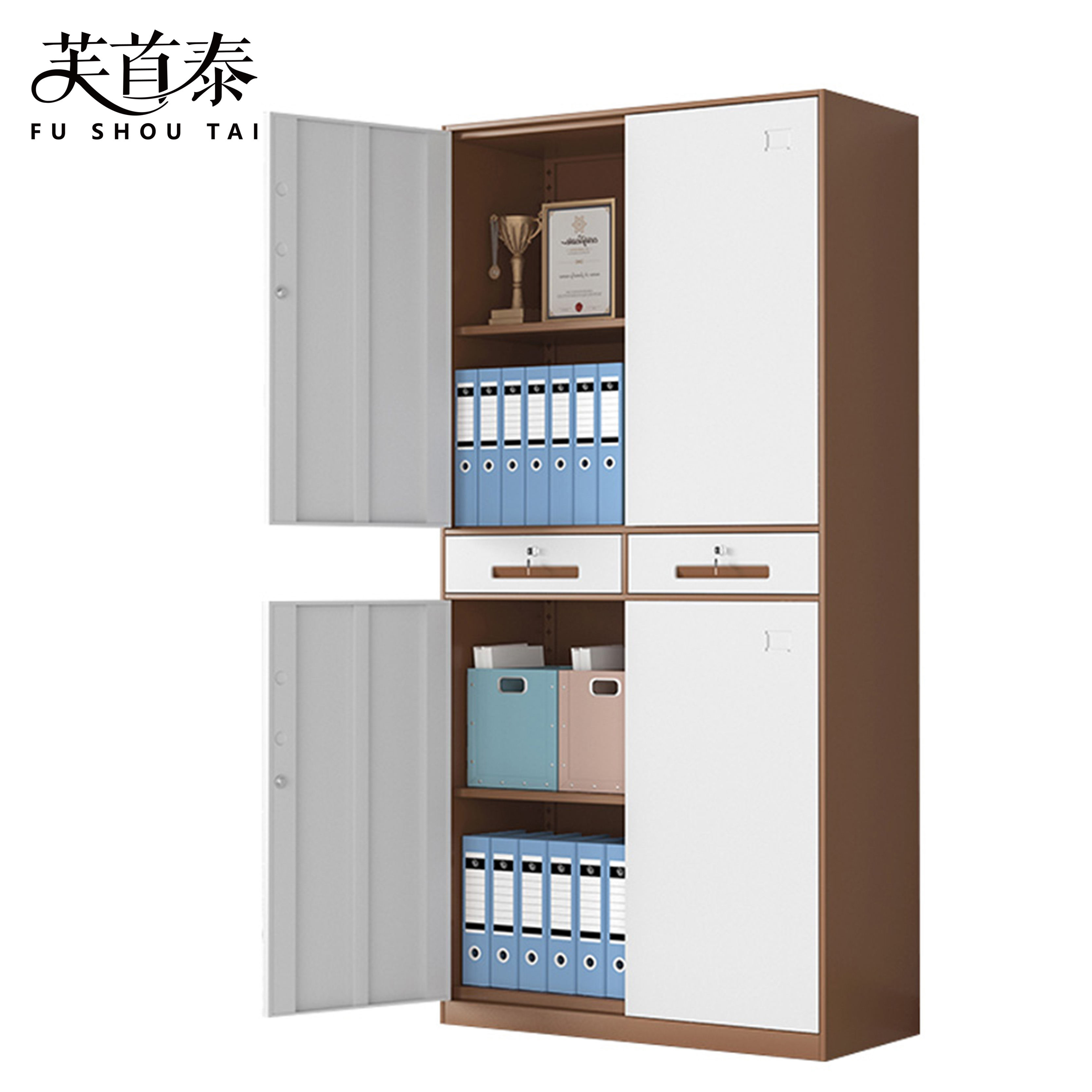 芙首泰档案柜中二斗套色900*400*1850mm台高清大图