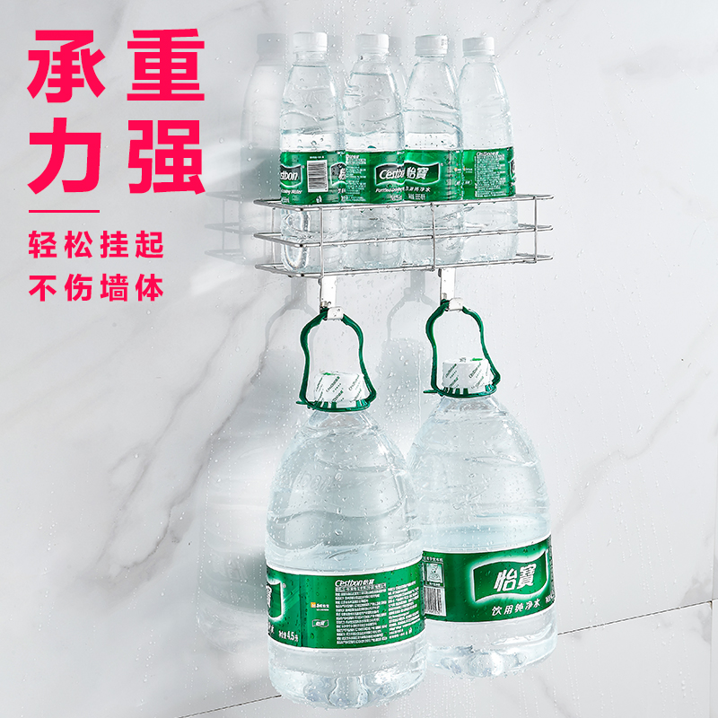卫生间不锈钢304置物架三角架浴室壁挂方形免打孔厕所转角收纳架高清大图