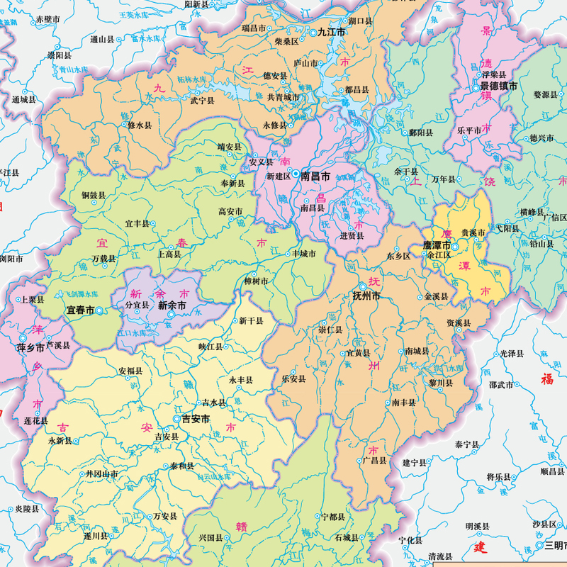 正版全新修订江西地图册标准行政区划区域规划交通旅游乡镇村庄办公