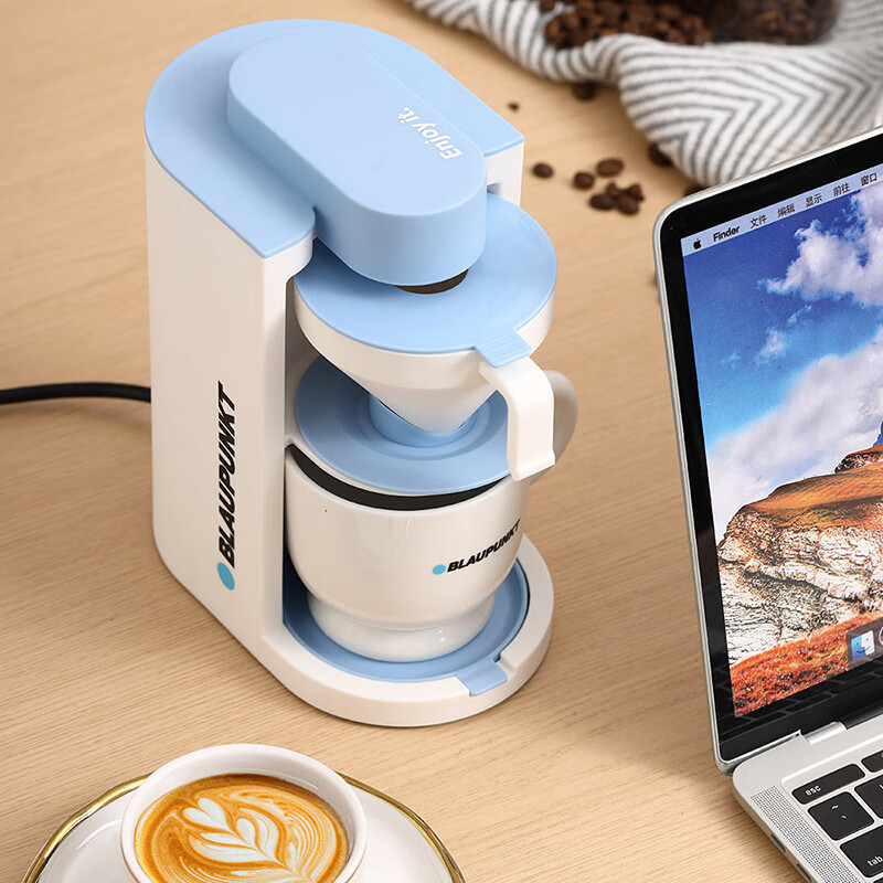 蓝宝 家用小型滴漏式咖啡机 BP-KF821D 蓝白色高清大图