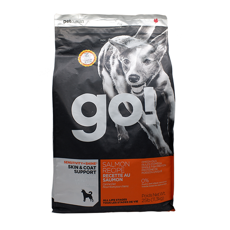 Petcurean Go!go狗粮25磅/11.3kg低敏美毛系列三文鱼全犬粮进口天然狗粮犬主粮