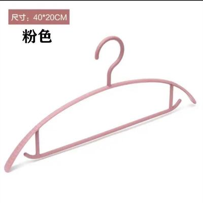 肩宽防滑不鼓包不掉落塑料衣架防滑加粗晾衣架干湿两用 粉色 5个装