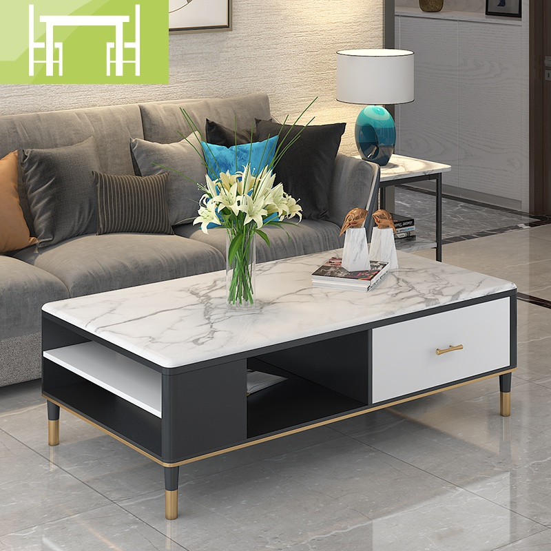 逸家伴侣大理石茶几电视柜组合现代简约小户型客厅茶桌轻奢岩板茶几