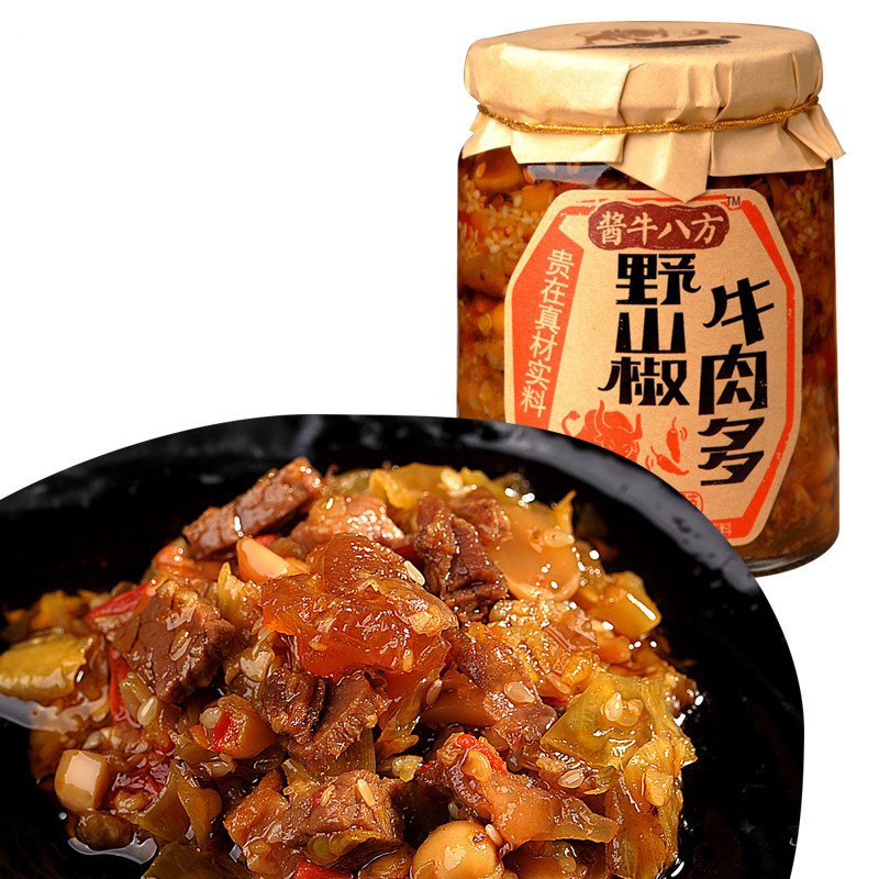 吉香居酱牛八方野山椒牛肉多200g牛肉酱