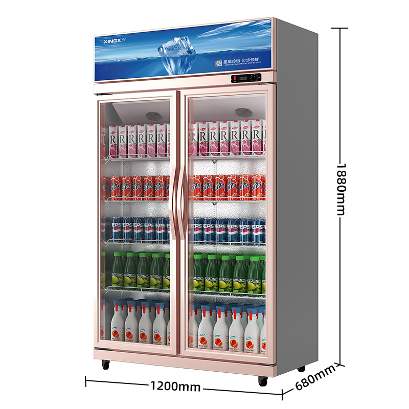 星星(XINGX)LSC-818Y 800升 饮料展示柜 双门超市冷藏柜 保鲜冰箱冰柜 便利店陈列柜 大容量冷柜高清大图