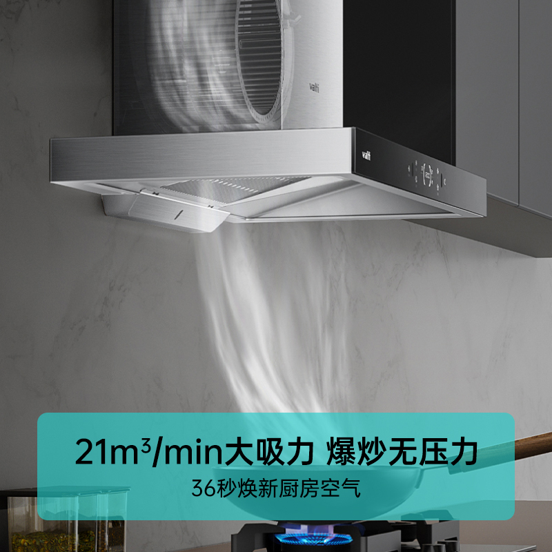华帝(vatti)i11195+i10065A 21立方大吸力欧式顶吸抽油烟机燃气灶具烟灶套餐5.2大火力 天然气
