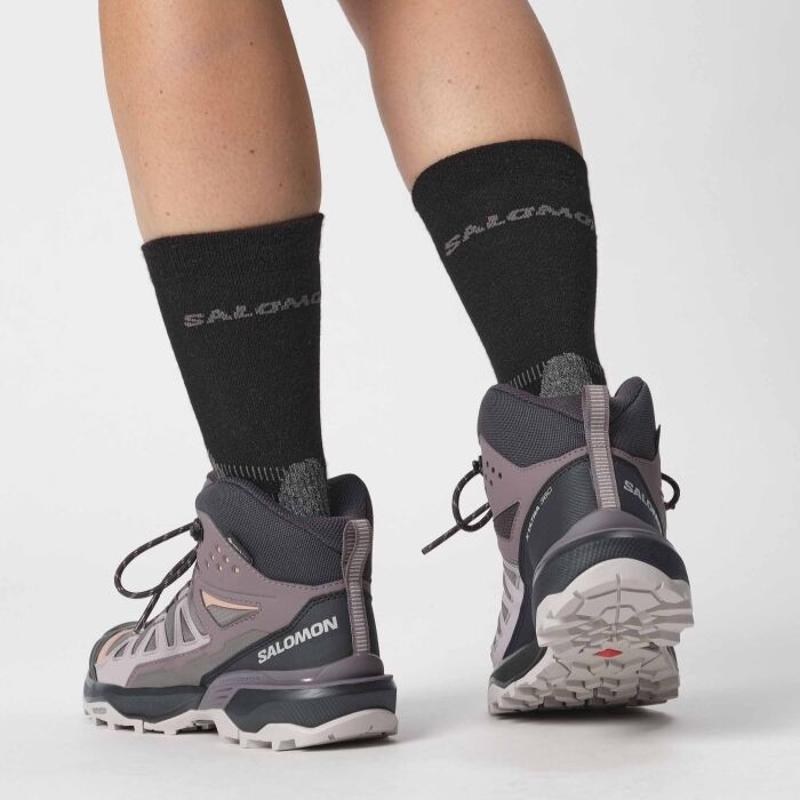 萨洛蒙(SALOMON)女款户外登山鞋中帮防水防滑耐磨徒步鞋适合各种