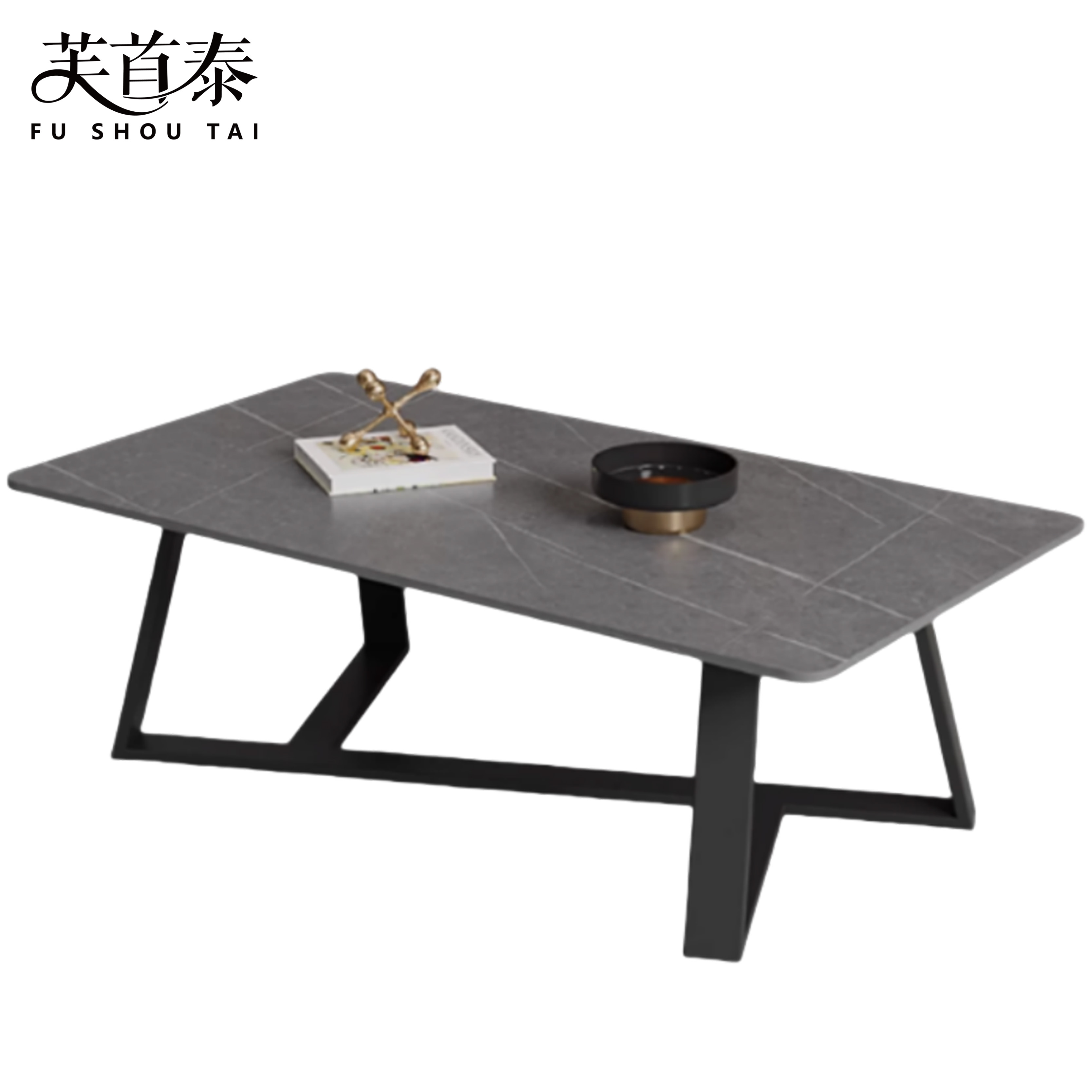 芙首泰岩板茶几1200*600*500mm张高清大图