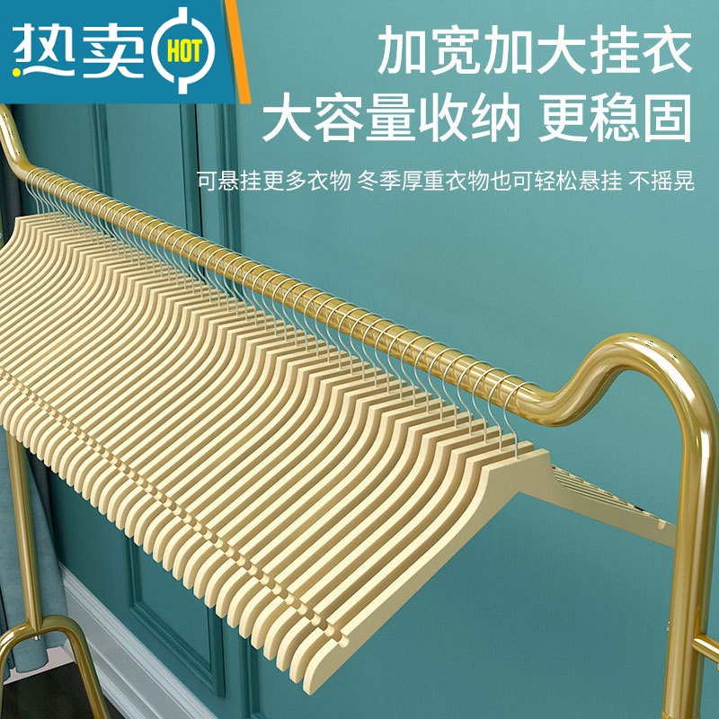 敬平衣架落地立式挂衣架卧室晾衣架家用简易单杆衣帽架衣架杆衣服挂架 110cm猫耳尊贵黑[双挂钩+置物架]高清大图