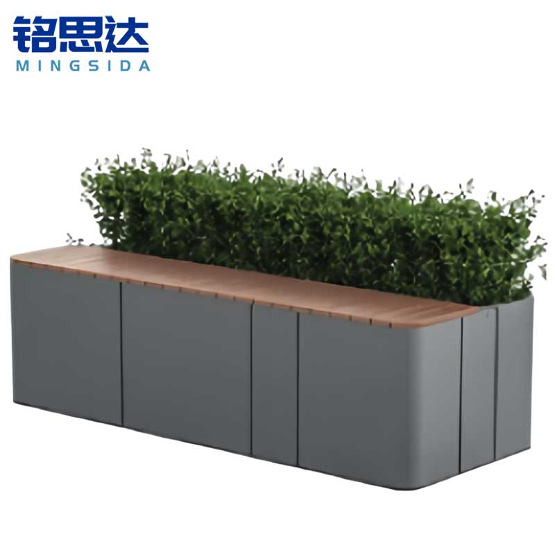 铭思达户外长椅1.6米含花箱张高清大图