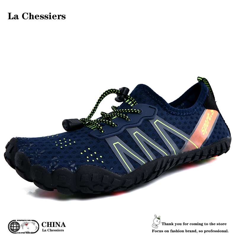 La Chessiers户外溯溪鞋男女沙滩鞋防滑水陆两栖速干涉水鞋透气游泳鞋男钓鱼鞋 蓝色 46码