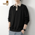 YANXU卫衣男士2023新款潮牌宽松t恤长袖百搭休闲翻领男装上衣款