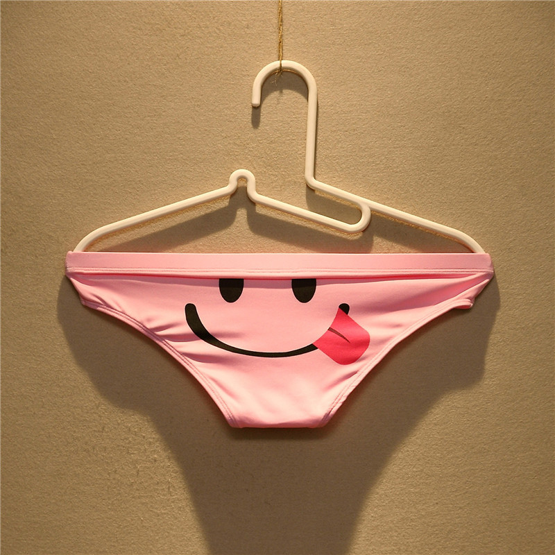盛世尼曼男士个性笑脸印花内裤低腰性感透气可爱青年三角裤男潮流骚气