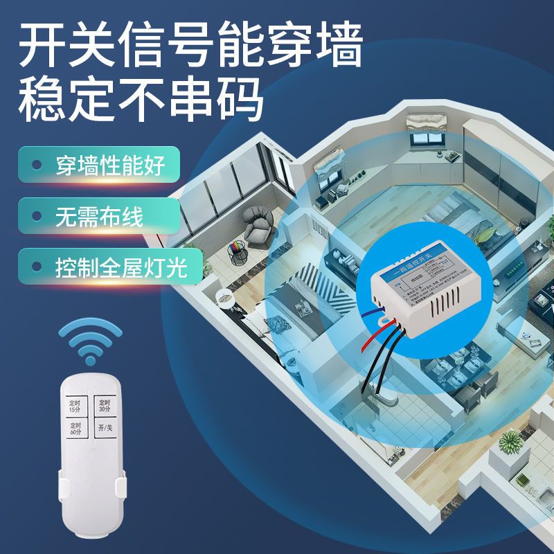无线遥控开关一路电灯具遥控器220V家用无线智能吸顶灯电源开关 遥控器(有需要才可购买)