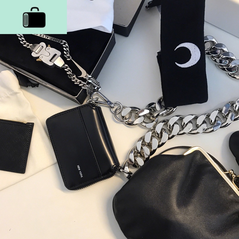 街头超酷小包包黑色单肩包粗金属链mini包卡包零钱包ins斜挎包女NEW LAKE高清大图
