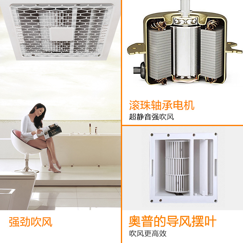 AUPU奥普凉霸BC10-1DGY白色 集成吊顶式遥控凉霸 大风力吹风扇 通风扇 夏日厨房神器高清大图