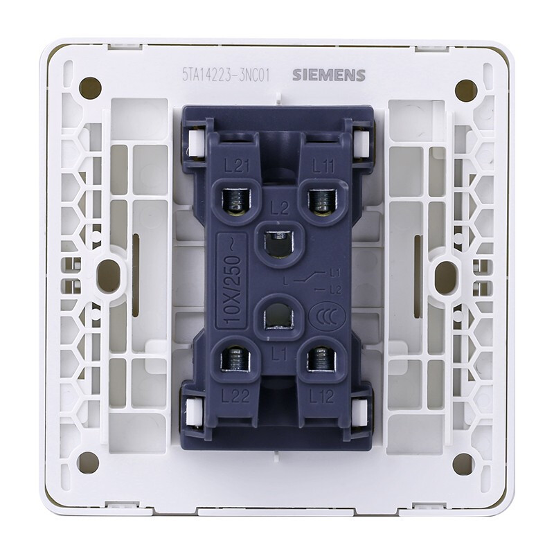 西门子(SIEMENS)开关插座面板 致典系列雅白色开关插座 二开双控开关