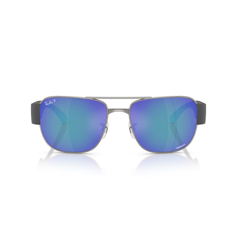 RayBan男士偏光镜片方形金属太阳镜时尚防紫外线户外高清大图