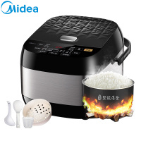 美的(Midea) 电饭煲 40EASY202 可拆洗蒸汽阀预约功能立体式加热金属拉丝匠银聚能厚釜不粘涂层内胆4升/4L