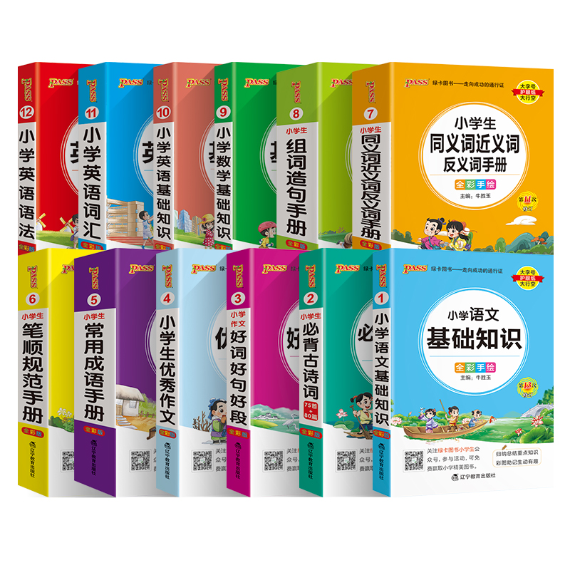 [小学英语词汇] - 通用版 小学通用 [正版]2024新版小学生必背古诗词作文好词好句好段口袋书掌中宝全彩手绘 一二三高清大图