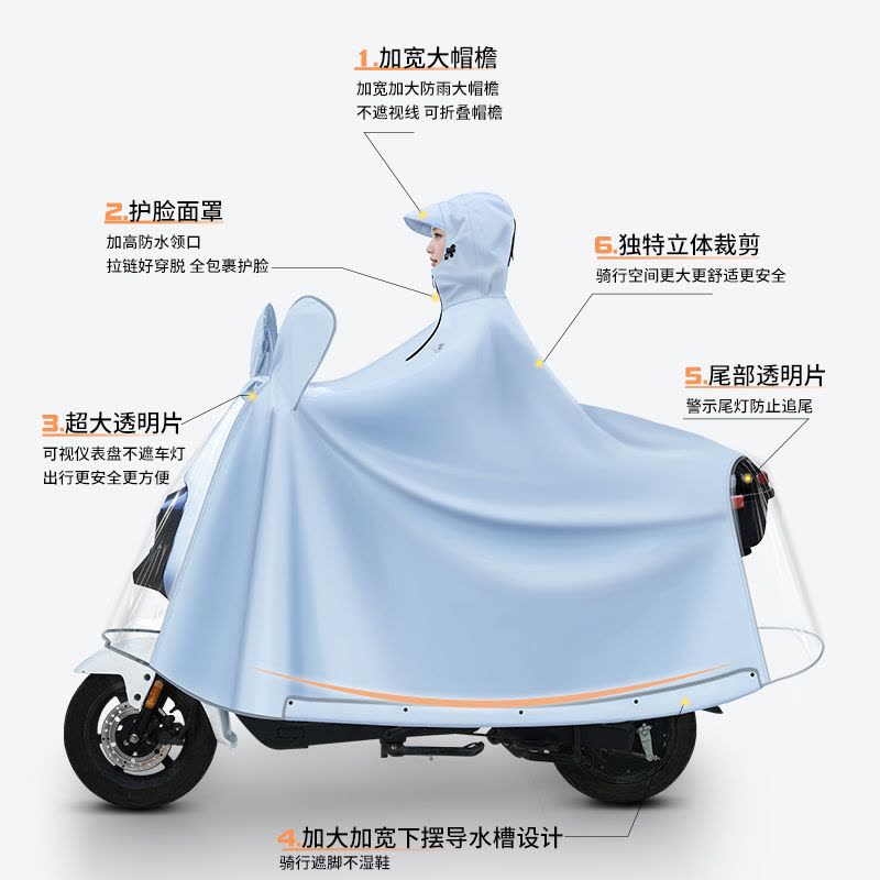 正雨雨衣电动摩托车男长款全身防暴雨加厚加大电瓶摩托防水雨披女9063图片