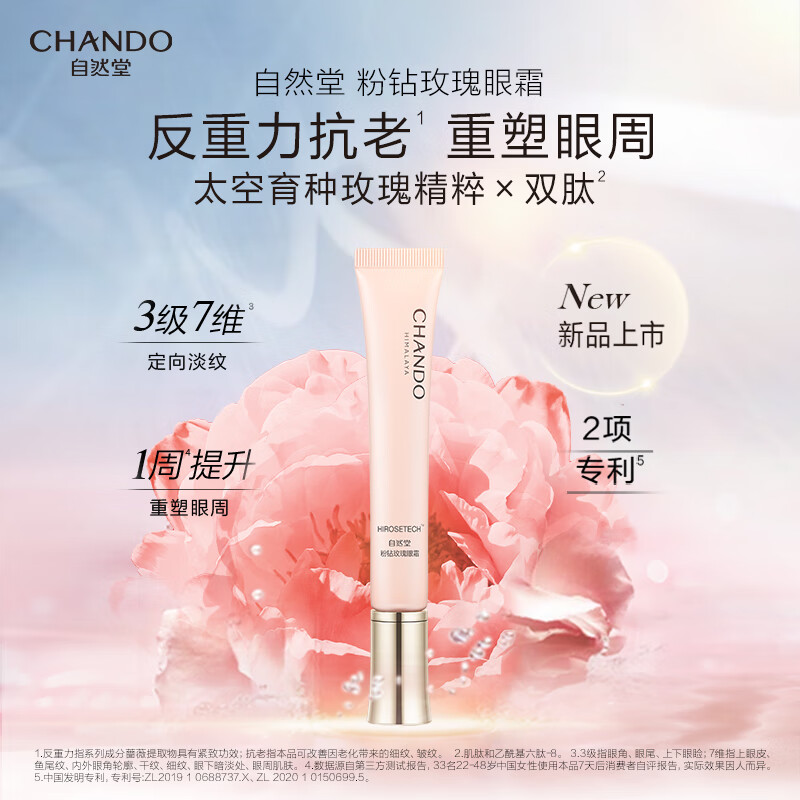 自然堂(CHANDO) 粉钻紧致细嫩玫瑰眼霜 18g高清大图