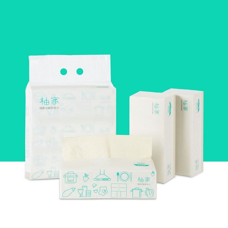 柚家 抽取式厨房纸 2层90抽*3包/提