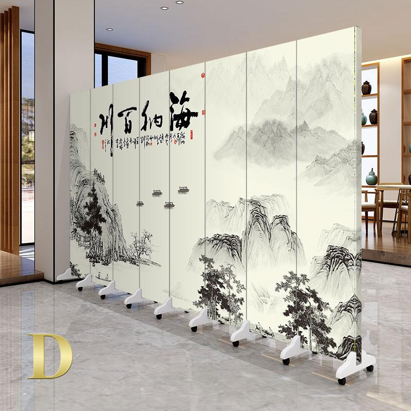 BONJEAN中式实木屏风隔断时尚客厅卧室简约玄关办公室书房移动折屏高清大图