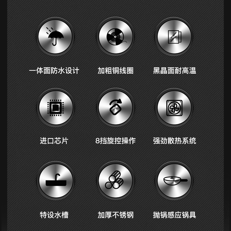 欢呼好太太商用电磁炉大功率不锈钢大锅灶商用电灶台饭店食堂煲汤电磁灶工业炉炒猛火灶3500W水槽款一平一凹双头220V
