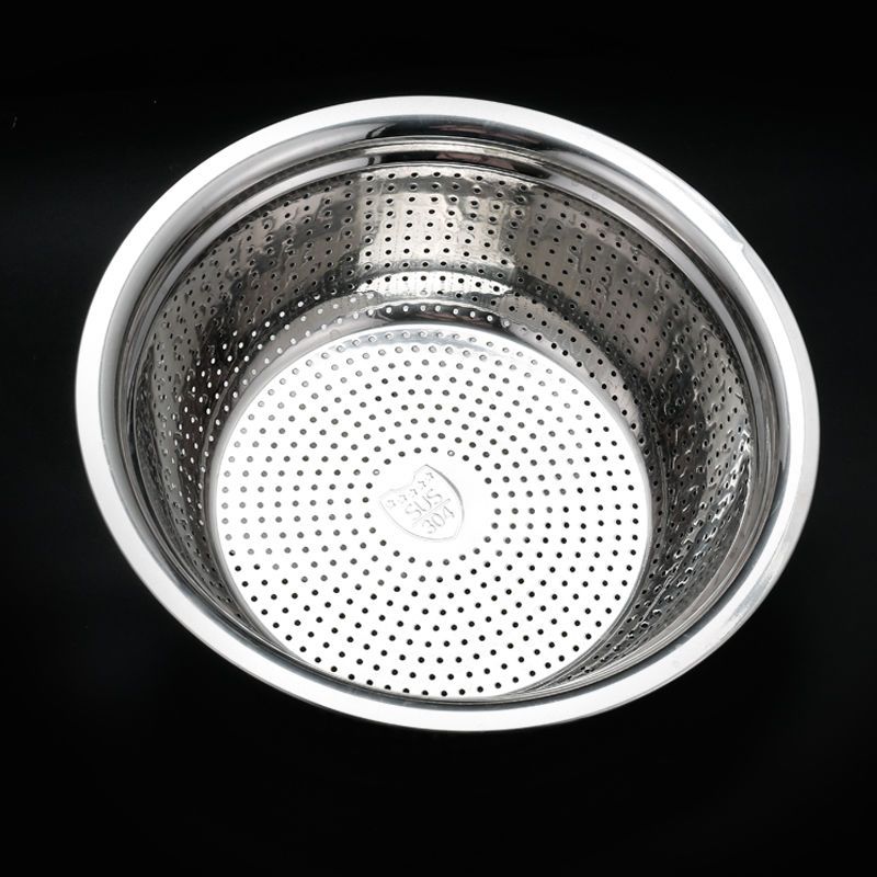 304不锈钢家用沥水盆洗菜盆欧式盆漏盆套装特厚304单个漏盆24cm