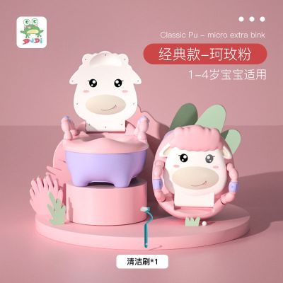 加大号儿童马桶坐便器男孩女宝宝小马桶坐便圈尿盆便盆婴幼儿尿桶 珂玫粉(送刷子) 经典[硬垫款]1-4岁适用
