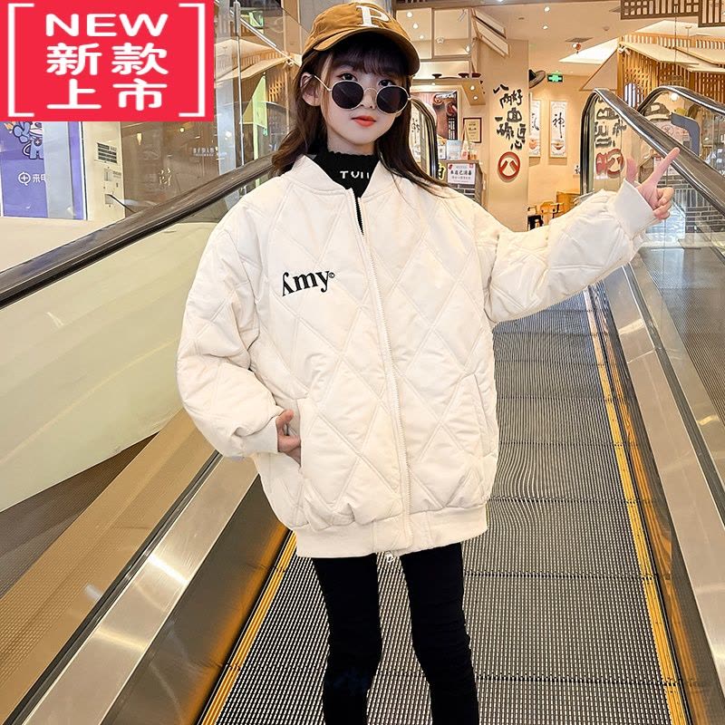 可莉允女童轻薄棉服秋冬款22新款儿童初冬外套棒球服女大童短款棉衣潮图片