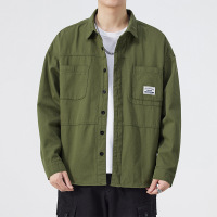 大码高级感男士衣服90%棉新款宽松休闲百搭时尚夹克外套男款 XL（140斤） T30军绿