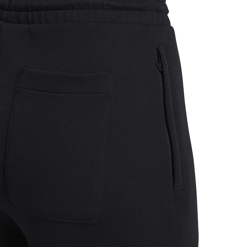 adidas originals Logo刺绣抽绳直筒开叉长款运动裤 女款 黑色 HY4479