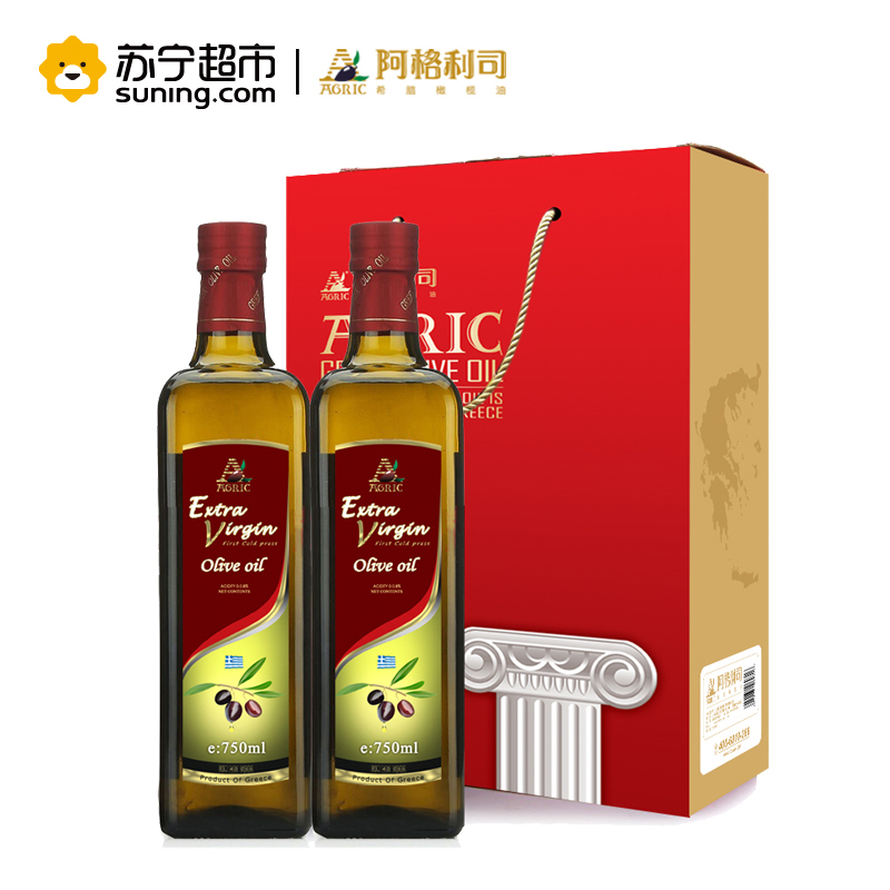 希腊进口阿格利司AGRIC特级初榨橄榄油750mlx2l礼盒烘焙烧烤凉拌食用油