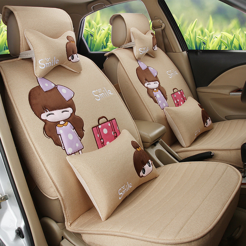 东风风行景逸S50 X3 X5 SUV 风神AX7卡通可爱夏通用汽车座套坐垫