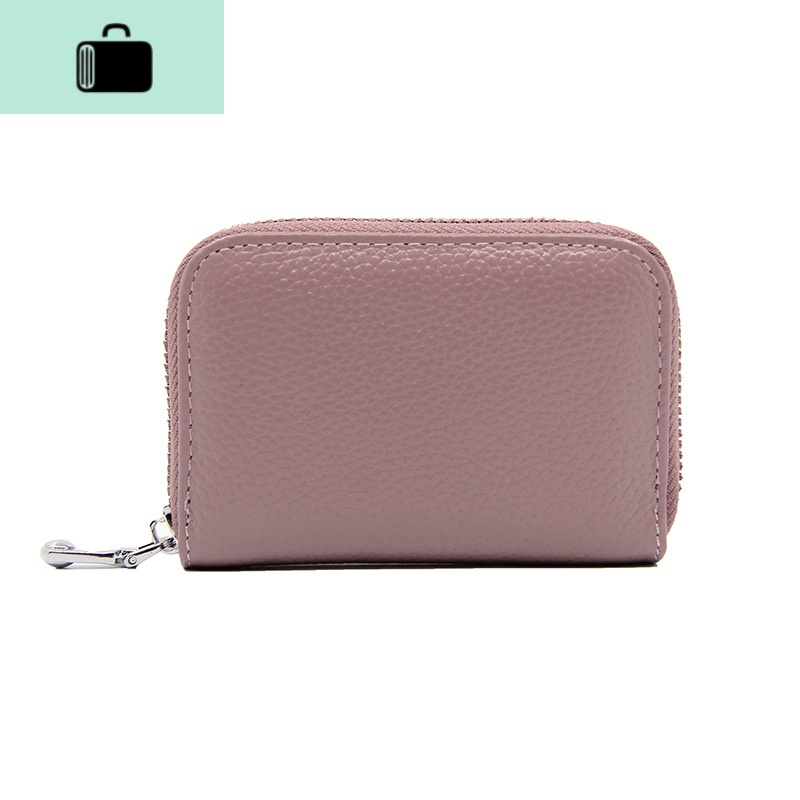 防磁防盗刷卡套RFID屏蔽信号保护NFC芯片信用卡包女式皮小钱包NEW LAKE 藕紫