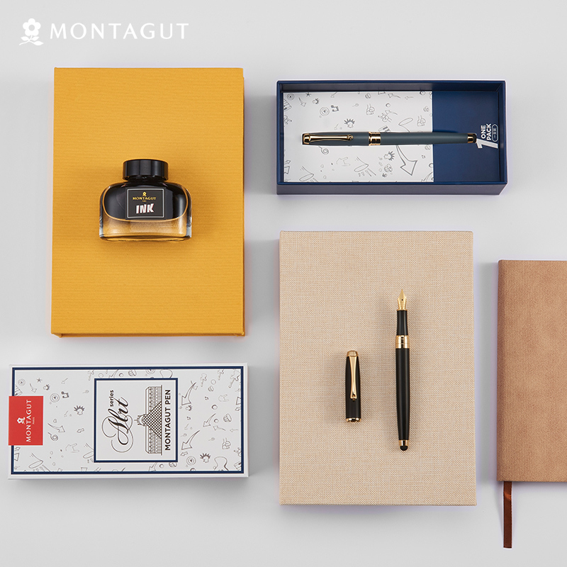 梦特娇(Montagut)M912钢笔墨水套装 专用练字钢笔墨囊可替换 办公高档硬笔书法笔 签字笔 签名笔 墨