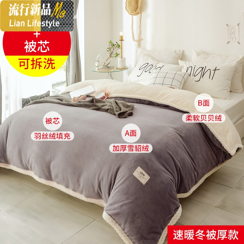 被子冬被棉被芯加厚保暖冬季羊羔绒双面宿舍单双人学生空调被褥 三维工匠