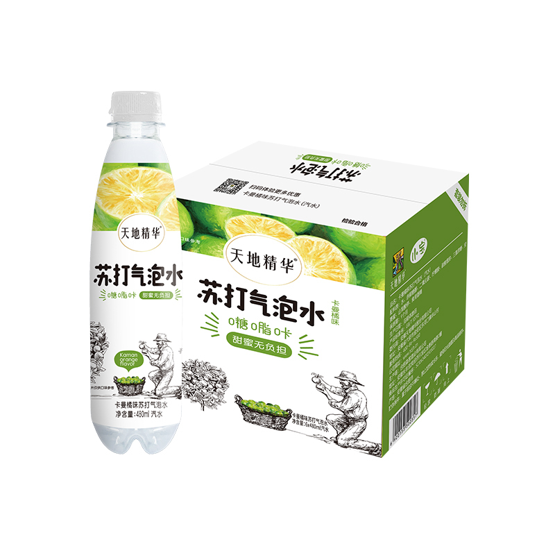 天地精华元气小宝卡曼橘味苏打气泡水480ml*6瓶